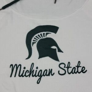 Colosseum Michigan State Spartans Hoodie Womens Sz XL White Green Spartans Logo